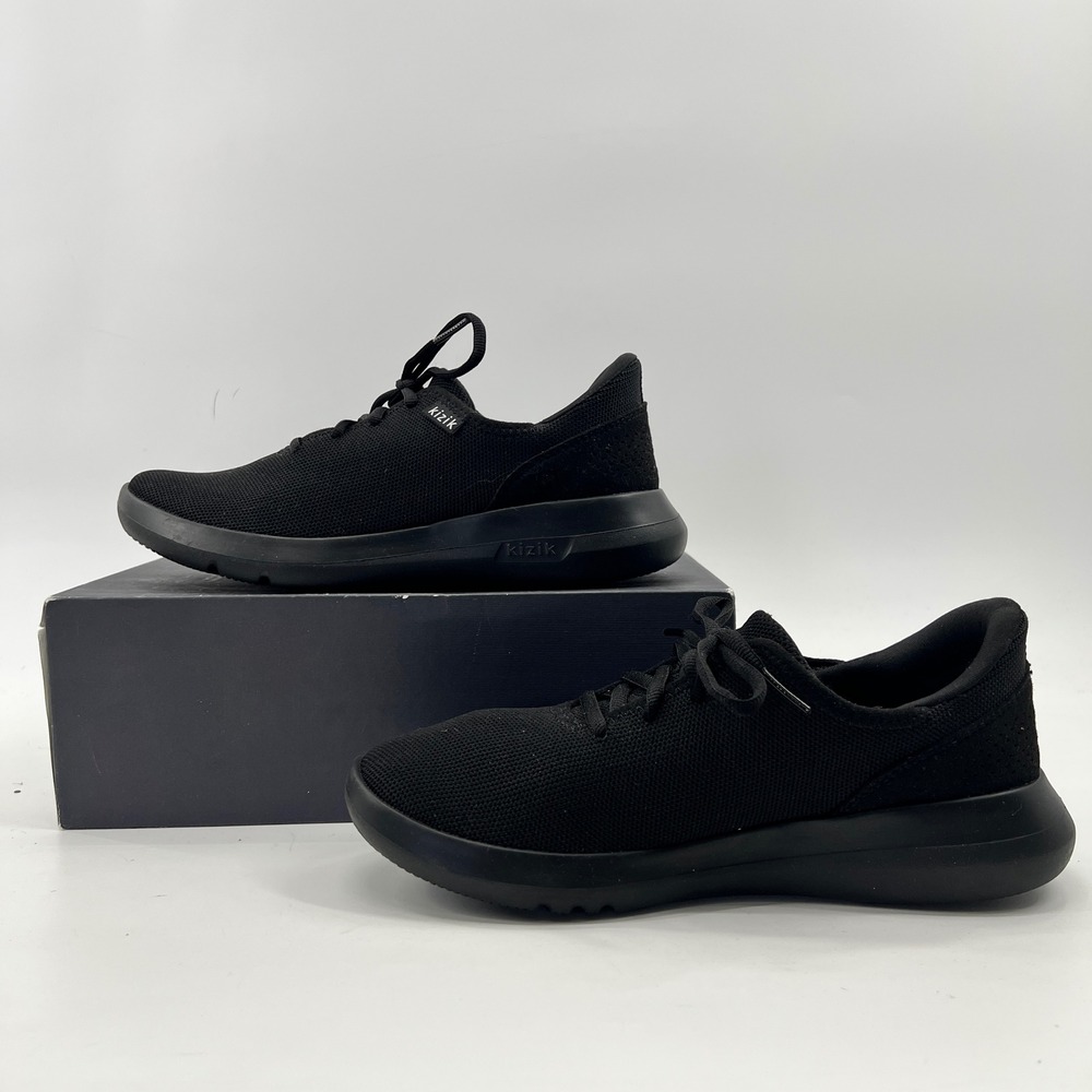 Kizik Athens Sneakers Womens 7.5 Black Hands-Free Knit Comfort Walking Shoes - Picture 2 of 10